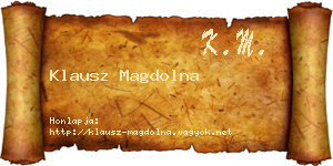 Klausz Magdolna névjegykártya